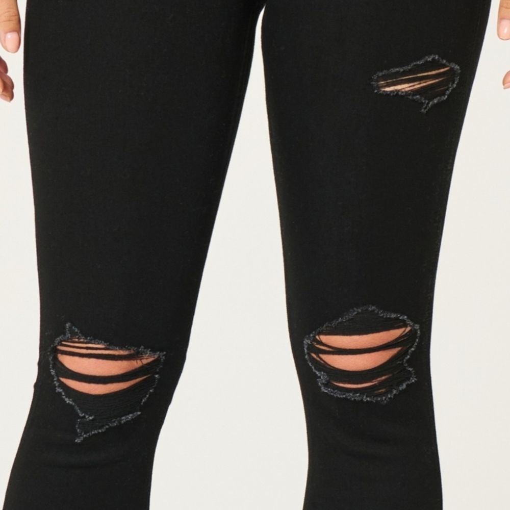 Hollister Distressed Black Skinny Jeans
